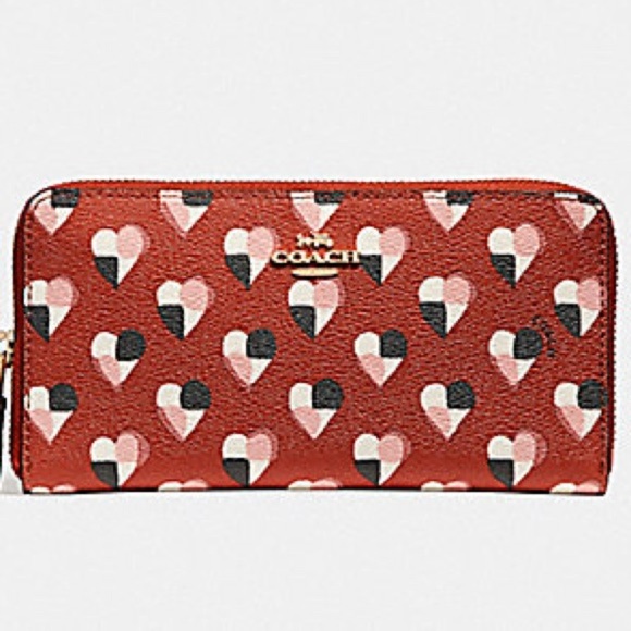 LIKE NEW! Coach RETIRED COACH ACCORDION ZIP White Check Heart Purses White Bag - Picture 8 of 12